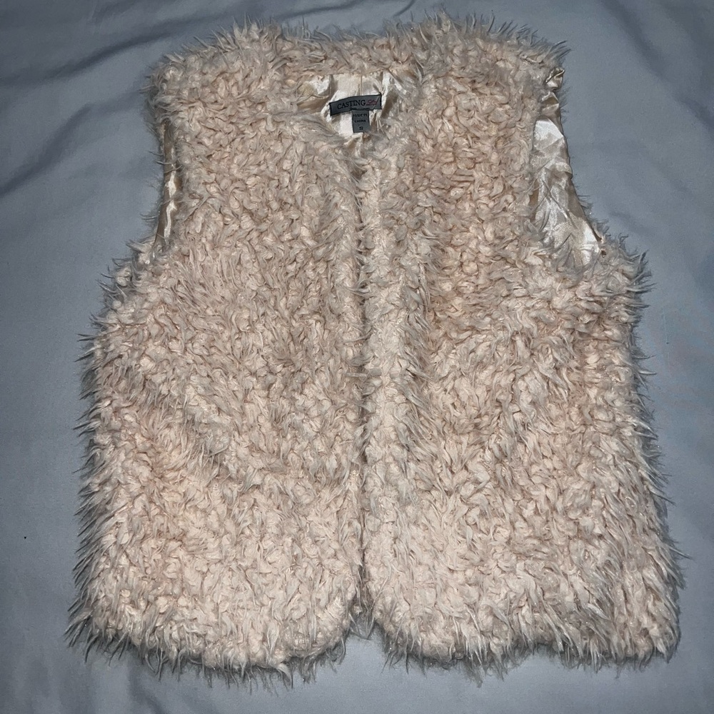 Elegant Cream Faux Fur Vest